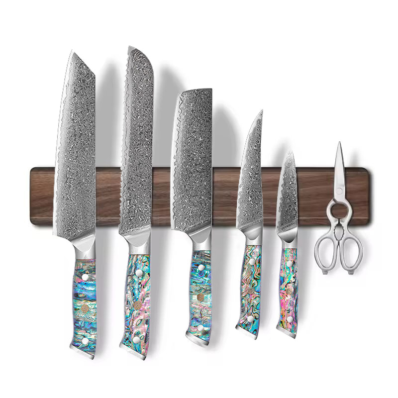 Magnetic Knife Strip - Ceviz Ağacı Güçlü Manyetik Bıçak Tutucu