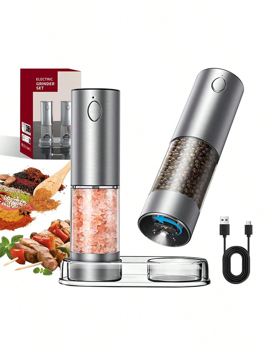Kitchen Gadgets Gift Ideas - 2 Parçalı Elektrikli Tuz Biber Öğütücü