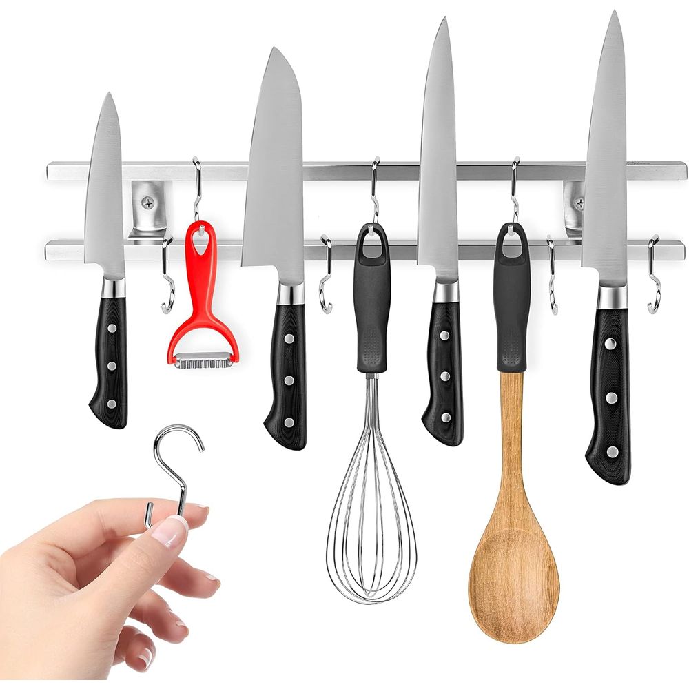 Magnetic Knife Strip - 16 İnç Paslanmaz Çelik Metal Manyetik