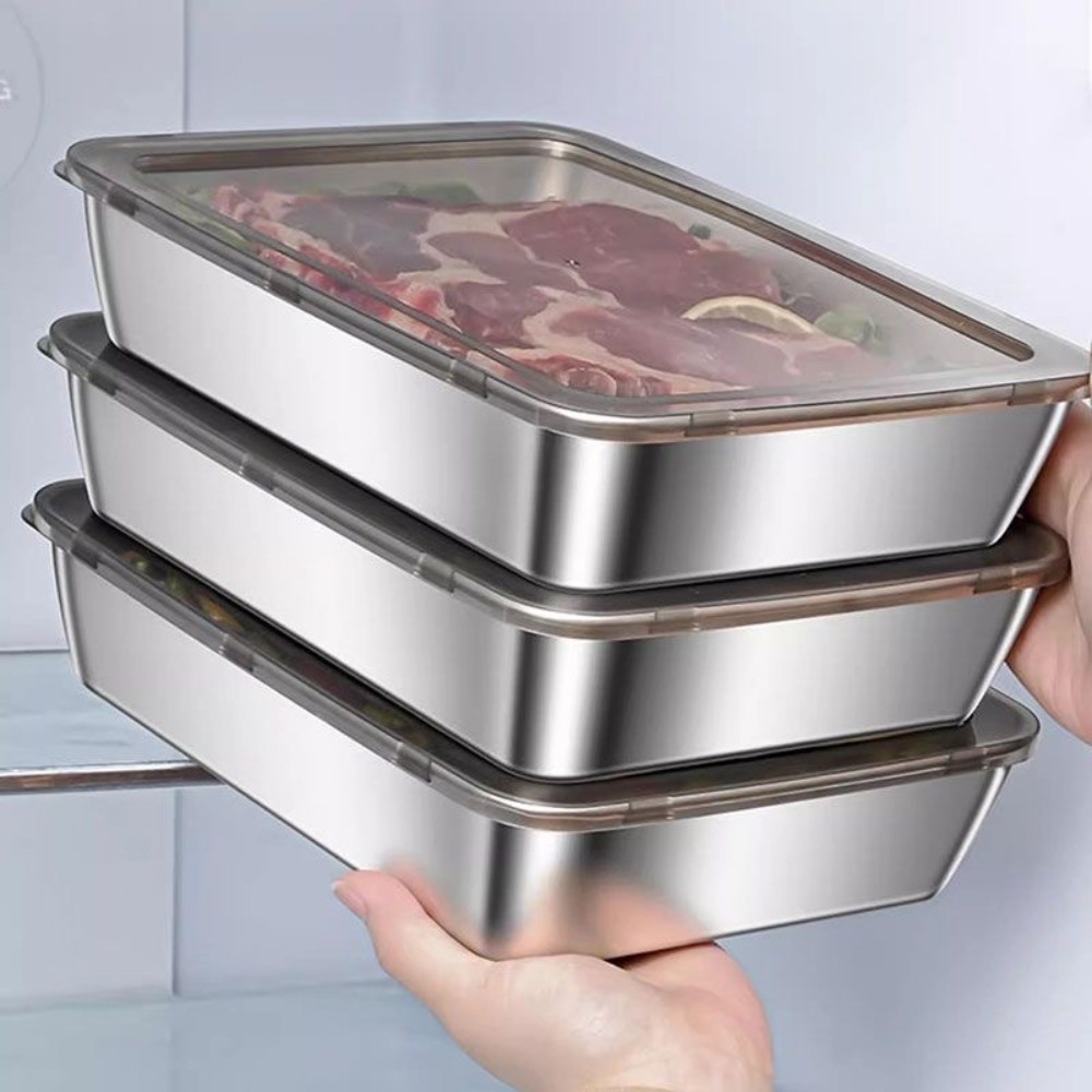 Kitchen Gadgets Organizer - Gıda Sınıfı Paslanmaz Çelik Kapaklı Servis