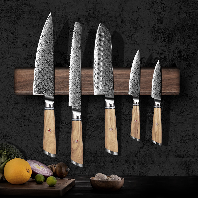 Magnetic Knife Strip - 40-46CM Güçlü Manyetik Bıçak Tutucu Ceviz