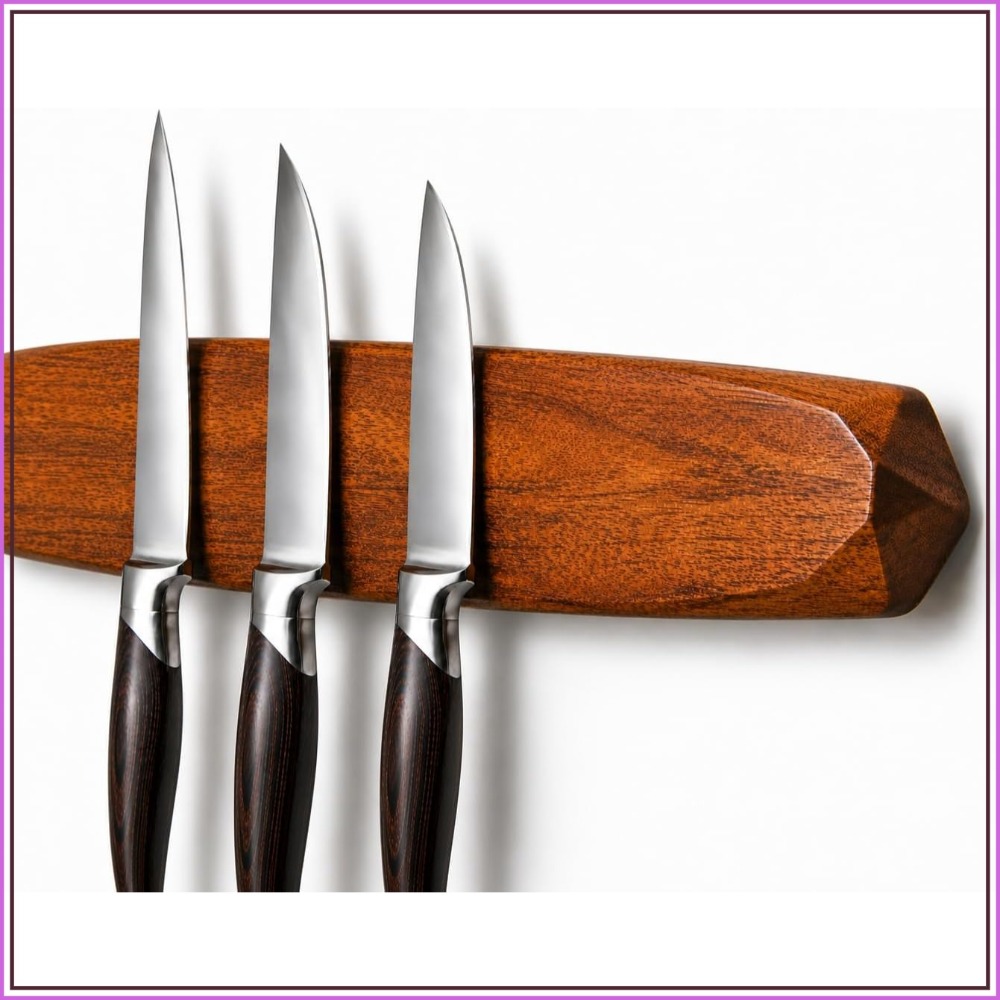 Magnetic Knife Strip - Manyetik Bıçak Tutucu - Akasya Ahşap