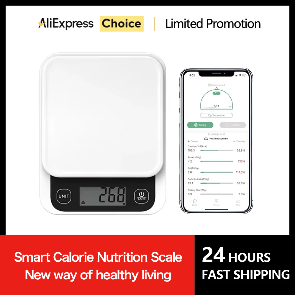 Digital Kitchen Scale - 5 kg/0.1g/1g Akıllı Mutfak Terazisi Beslenme