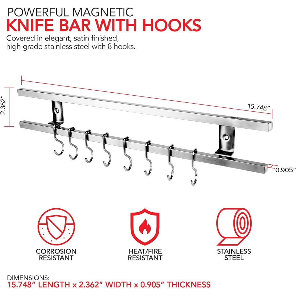 16 İnç Paslanmaz Çelik Metal M - Magnetic Knife Strip incelemesi ve fiyatı