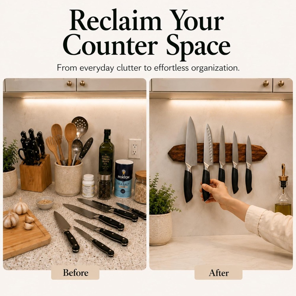 Manyetik Bıçak Tutucu - Akasya - Magnetic Knife Strip incelemesi ve fiyatı